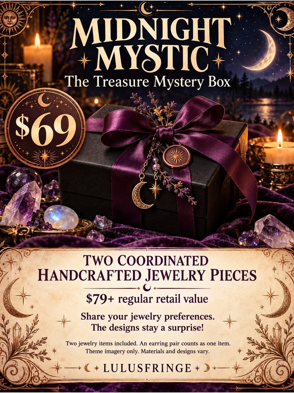 Midnight Mystic Mystery Box • 2 Handcrafted Celestial Witchy Jewelry Pieces